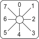   SCHNEIDER KZ18047L Harmony K bütykös kapcsoló címke, 0-7 - 45 x 45 mm