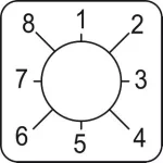   SCHNEIDER KZ18421 Harmony K bütykös kapcsoló címke, 1-8 - 45 x 45 mm