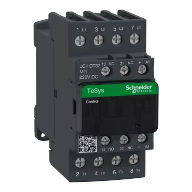 SCHNEIDER LC1DT32MD DC mágneskapcsoló, 32A (AC1), csavaros csatlakozású, 4Z pólus