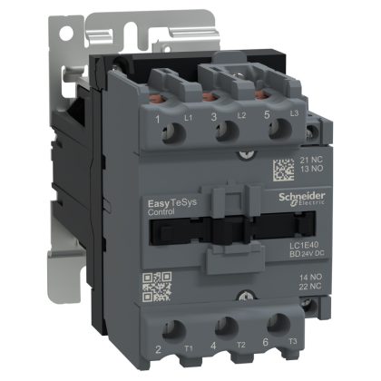   SCHNEIDER LC1E40BD Contactor,Easy TeSys Control,LC1E,3P(3NO),AC-3/AC-3e,<=440V,40A,24V DC coil