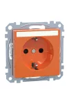 SCHNEIDER MEG2302-0302 MERTEN 2P+F csatlakozóaljzat, biztonsági zsaluval, feliratozható, rugós bekötés, 16A, System-M, narancs