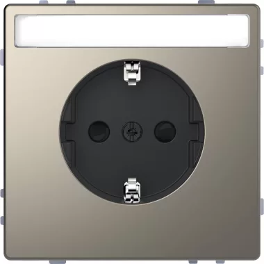 SCHNEIDER MEG2302-6050 MERTEN 2P+F csatlakozóaljzat, biztonsági zsaluval, feliratozható, rugós bekötés, 16A, D-Life, nikkel