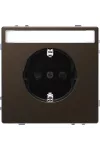 SCHNEIDER MEG2302-6052 MERTEN 2P+F csatlakozóaljzat, biztonsági zsaluval, feliratozható, rugós bekötés, 16A, D-Life, mokka