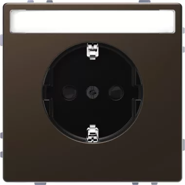 SCHNEIDER MEG2302-6052 MERTEN 2P+F csatlakozóaljzat, biztonsági zsaluval, feliratozható, rugós bekötés, 16A, D-Life, mokka