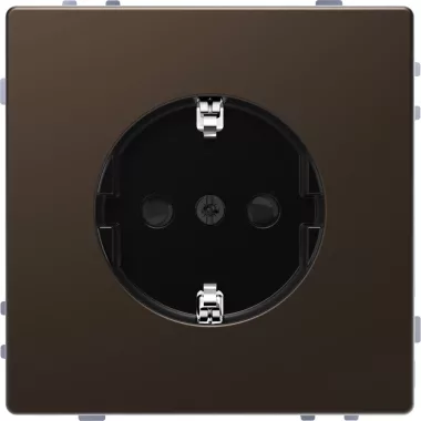 SCHNEIDER MEG2400-6052 MERTEN 2P+F csatlakozóaljzat, biztonsági zsaluval, csavaros bekötés, 16A, D-Life, mokka