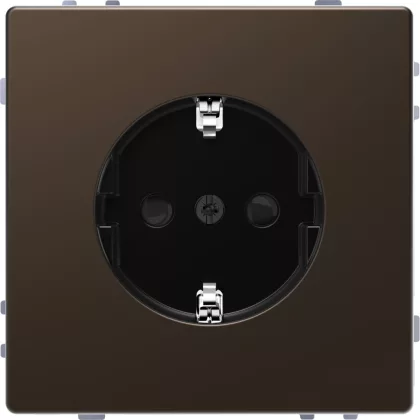 SCHNEIDER MEG2400-6052 MERTEN 2P+F csatlakozóaljzat, biztonsági zsaluval, csavaros bekötés, 16A, D-Life, mokka