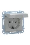 SCHNEIDER MEG2414-0460 MERTEN 2P+F csatlakozóaljzat, biztonsági zsaluval, csapófedéllel, csavaros bekötés, 16A, System-M, alumínium - IP44