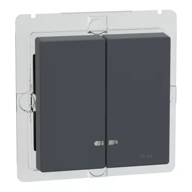 SCHNEIDER MEG3424-0414 MERTEN IP44-es dupla billentyű, fényjelzős funkciókhoz, System-M, antracit