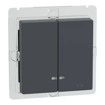 SCHNEIDER MEG3424-0414 MERTEN IP44-es dupla billentyű, fényjelzős funkciókhoz, System-M, antracit