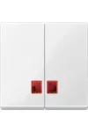 SCHNEIDER MEG3456-0319 MERTEN Dupla billentyű, piros fényjelző ablakokkal, System-M, polárfehér