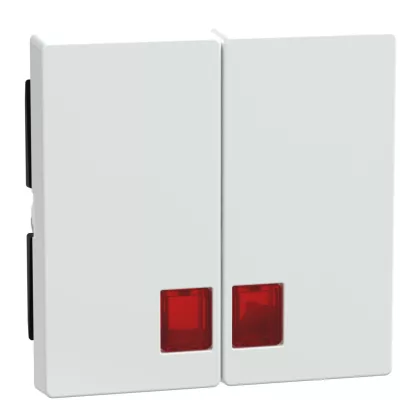   SCHNEIDER MEG3456-0325 MERTEN Dupla billentyű, piros fényjelző ablakokkal, System-M, aktív fehér, antibakteriális