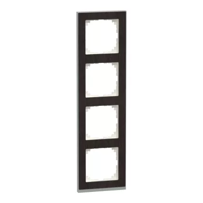 SCHNEIDER MEG4040-3671 MERTEN M-Pure négyes keret, wenge/alumínium
