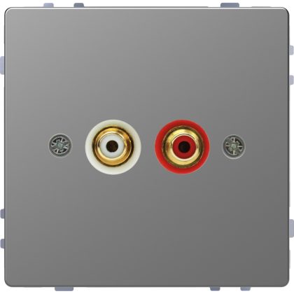   SCHNEIDER MEG4350-6036 MERTEN RCA (audio-video) csatlakozóaljzat, D-Life, acél