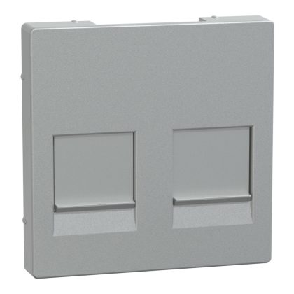 SCHNEIDER MEG4562-0460 MERTEN Fedlap, 2xRJ45 moduláris betétekhez, System-M, alumínium