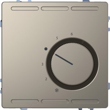 SCHNEIDER MEG5763-6050 MERTEN Szobatermosztát, váltóérintkezős, 24 V AC, 1 A, D-Life, nikkel