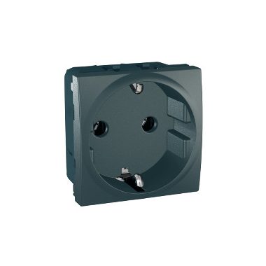 SCHNEIDER MGU3.036.12 Unica 2P + F socket, screw connection, without mounting frame, 16A, graphite