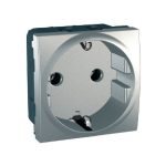   SCHNEIDER MGU3.036.30 Unica 2P + F socket, screw connection, without mounting frame, 16A, aluminum