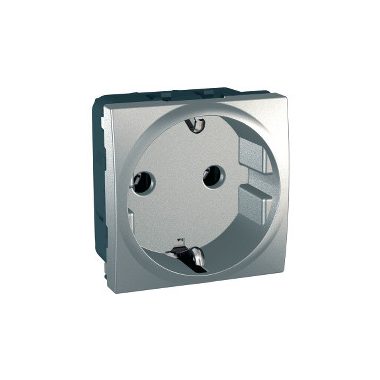 SCHNEIDER MGU3.036.30 Unica 2P + F socket, screw connection, without mounting frame, 16A, aluminum