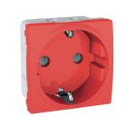   SCHNEIDER MGU3.037.03 Unica 2P + F socket with child protection, screw connection, without mounting frame, 16A, red