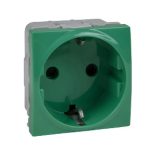  SCHNEIDER MGU3.037.06 Unica 2P + F socket with child protection, screw connection, without mounting frame, 16A, green