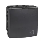   SCHNEIDER MGU3.037.12TA Unica 2P + F socket with child protection, pin cover, screw connection, without mounting frame, 16A, graphite