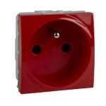   SCHNEIDER MGU3.039.03 Unica 2P + F double pin socket with child protection, screw connection, without mounting frame, 16A, red