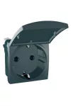 SCHNEIDER MGU3.057.12TA Unica 2P + F socket with child protection, pin cover, spring-loaded connection, without mounting frame, 16 A, graphite