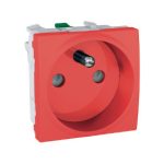   SCHNEIDER MGU3.059.03 Unica 2P + F double pin socket with child protection, spring-loaded connection, without mounting frame, 16A, red
