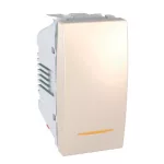   SCHNEIDER MGU3.101.25S Unica Single-pole switch, control light, without mounting frame, 1-module, cream
