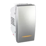   SCHNEIDER MGU3.103.30S Unica Toggle switch, control light, without mounting frame, 1 module, aluminum