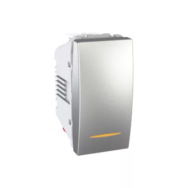 SCHNEIDER MGU3.103.30S Unica Toggle switch, control light, without mounting frame, 1 module, aluminum
