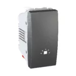   SCHNEIDER MGU3.106.12L Unica Egypólusú nyomó, lámpajeles, rögzítőkeret nélkül, 1 modulos, grafit