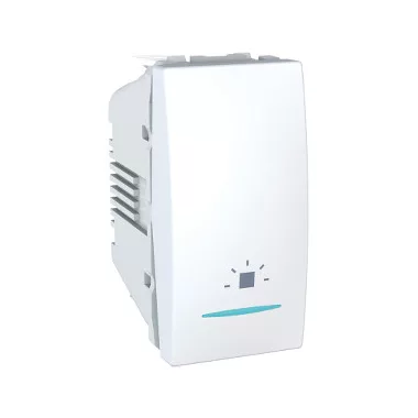 SCHNEIDER MGU3.106.18LN Unica Egypólusú nyomó, jelzőfényes, lámpajeles, rögzítőkeret nélkül, 1 modulos, fehér SCHNEIDER MGU3.106.18LN Unica Egypólusú nyomó, jelzőfényes, lámpajeles, rögzítőkeret nélkül, 1 modulos, fehér