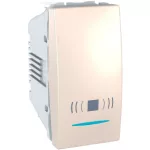   SCHNEIDER MGU3.106.25CN Unica Egypólusú nyomó, jelzőfényes, csengőjeles, rögzítőkeret nélkül, 1 modulos, krém