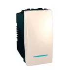  SCHNEIDER MGU3.161.25N Unica Single-pole switch, with indicator light, screw connection, without mounting frame, 1 module, 16AX, cream