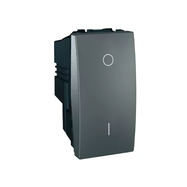 SCHNEIDER MGU3.162.12 Unica Bipolar switch, screw connection, without mounting frame, 1 module, 16AX, graphite