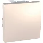   SCHNEIDER MGU3.203.25 Unica Váltókapcsoló, rugós bekötés, rögzítőkeret nélkül, 2 modulos, 10AX, krém