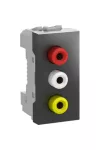 SCHNEIDER MGU3.431.12 Unica RGB (RCA) video csatlakozó, rögzítőkeret nélkül, 1 modulos, grafit SCHNEIDER MGU3.431.12 Unica RGB (RCA) video csatlakozó, rögzítőkeret nélkül, 1 modulos, grafit