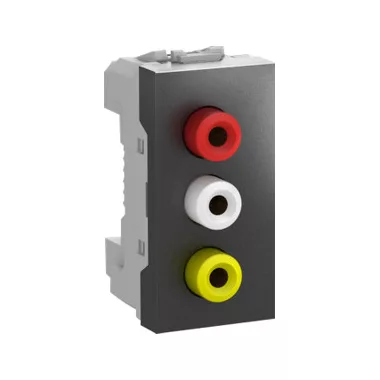 SCHNEIDER MGU3.431.12 Unica RGB (RCA) video csatlakozó, rögzítőkeret nélkül, 1 modulos, grafit SCHNEIDER MGU3.431.12 Unica RGB (RCA) video csatlakozó, rögzítőkeret nélkül, 1 modulos, grafit