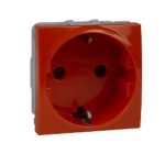   SCHNEIDER MGU3.037.61 UNICA 2P + F socket with child protection, screw connection, without mounting frame, 16A, orange