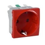   SCHNEIDER MGU3.057.03 UNICA 2P + F socket with child protection, spring-loaded connection, without mounting frame, 16A, red