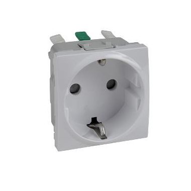 SCHNEIDER MGU3.057.18 UNICA 2P + F socket with child protection, spring-loaded connection, without mounting frame, 16A, white