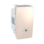   SCHNEIDER MGU3.106.25L UNICA Egypólusú nyomó, lámpajeles, rögzítőkeret nélkül, 1 modulos, krém