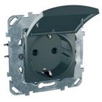   SCHNEIDER MGU50.037.12TAZ UNICA 2P+F dugalj csatlakozóaljzat, gyermekvédelemmel és csapfedéllel, csavaros bekötés, 16A, grafit