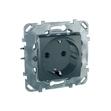 SCHNEIDER MGU50.037.12Z UNICA 2P+F dugalj csatlakozóaljzat gyermekvédelemmel, csavaros bekötés, 16A, grafit