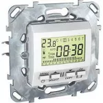  SCHNEIDER MGU50.505.18Z UNICA Programozható szobatermosztát 8A RC/ 5A LC, fehér