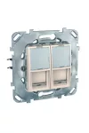 SCHNEIDER MGU50.6161.25Z UNICA 2xRJ45 adapter, univerzális, krém SCHNEIDER MGU50.6161.25Z UNICA 2xRJ45 adapter, univerzális, krém