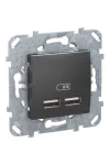 SCHNEIDER MGU5.418.12ZD UNICA Dupla USB töltő, 2.1A, grafit SCHNEIDER MGU5.418.12ZD UNICA Dupla USB töltő, 2.1A, grafit