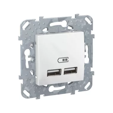 SCHNEIDER MGU5.418.18ZD UNICA Dupla USB töltő, 2.1A, fehér SCHNEIDER MGU5.418.18ZD UNICA Dupla USB töltő, 2.1A, fehér