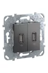 SCHNEIDER MGU5.929.12ZD UNICA Dupla USB 2.0 csatlakozó, grafit SCHNEIDER MGU5.929.12ZD UNICA Dupla USB 2.0 csatlakozó, grafit